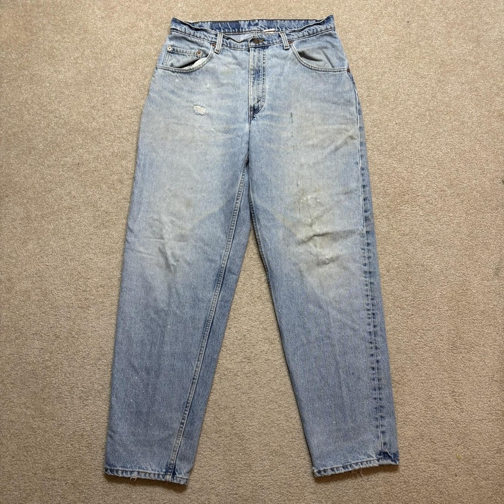 Vtg Levis 560 Jeans Mens 32x32 Blue Light Wash Loose Taper Grunge Distressed 90s